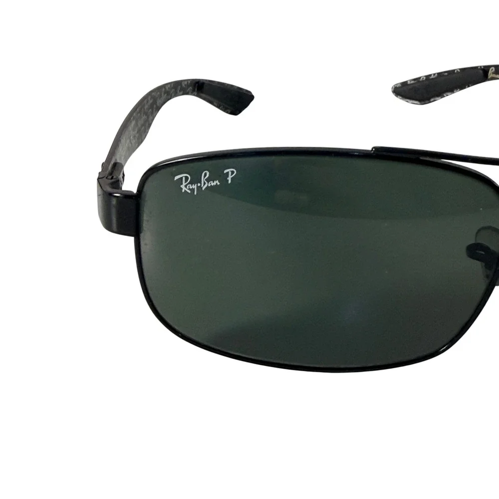 Ray-Ban RB 8316 002/N5 62-18 135 3P Polarized Sunglasses Black Metal Rectangle
